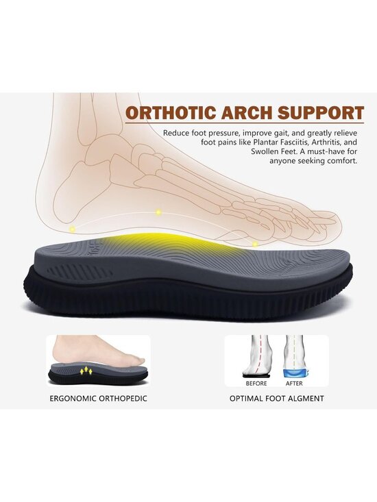 Men\'s Grey Adjustable Thick Athletic Cushion Orthotic Flip Flops Sandal Shoes main image 5